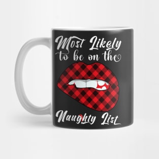 Most Likely to be on the Naughty List Sexy Christmas Plaid Mug